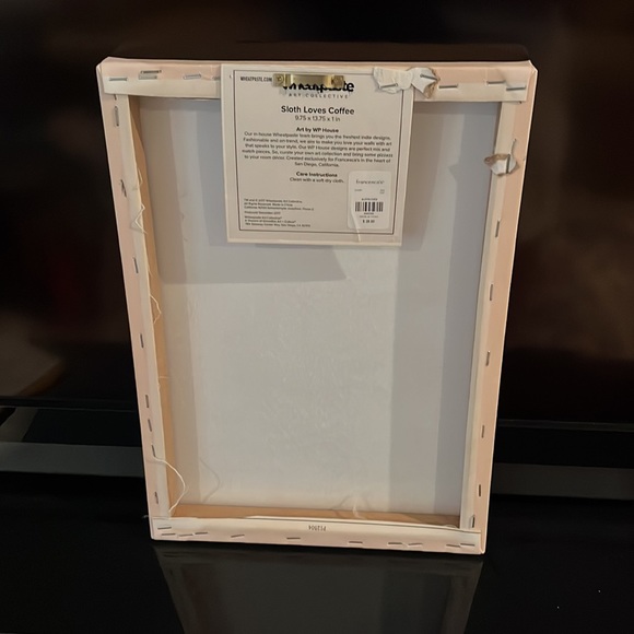 9.75 x 13.75 x 1inch Sloth Coffee Canvas Artwork - Picture 4 of 5